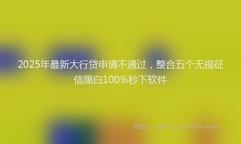 2025年最新大行贷申请不通过，整合五个无视征信黑白100%秒下软件