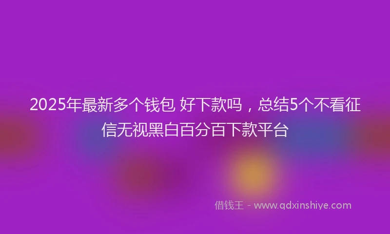 2025年最新多个钱包 好下款吗，总结5个不看征信无视黑白百分百下款平台