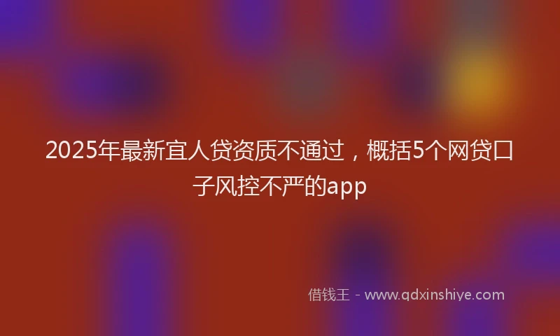 2025年最新宜人贷资质不通过，概括5个网贷口子风控不严的app