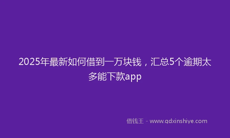 2025年最新如何借到一万块钱，汇总5个逾期太多能下款app