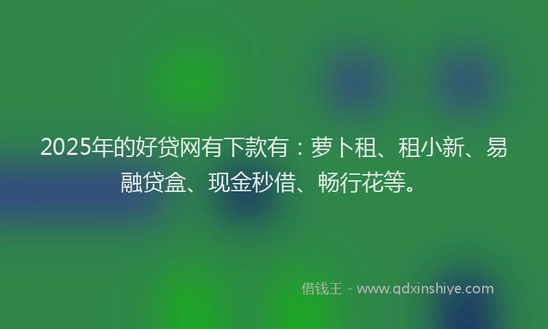 2025年的好贷网有下款有：萝卜租、租小新、易融贷盒、现金秒借、畅行花等。