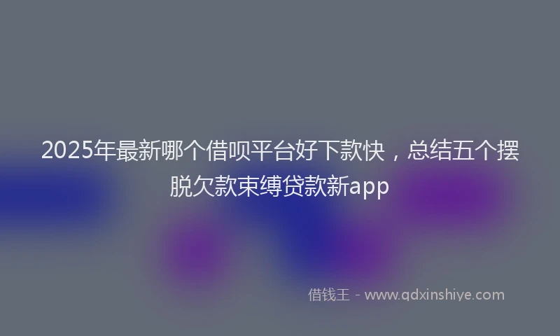 2025年最新哪个借呗平台好下款快，总结五个摆脱欠款束缚贷款新app