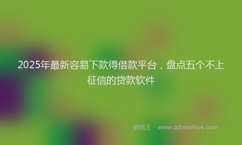 2025年最新容易下款得借款平台，盘点五个不上征信的贷款软件
