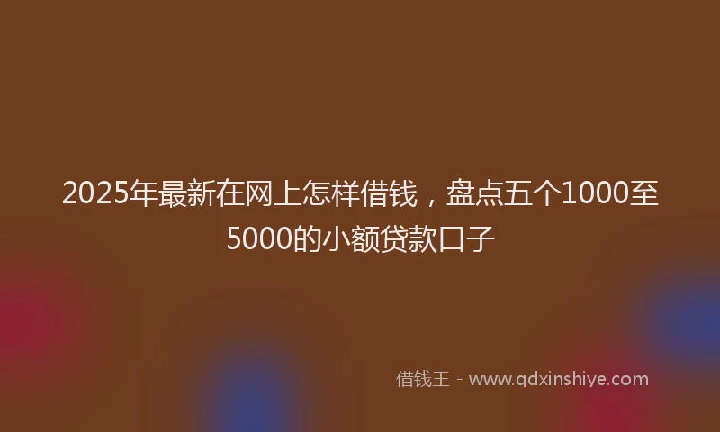 2025年最新在网上怎样借钱，盘点五个1000至5000的小额贷款口子