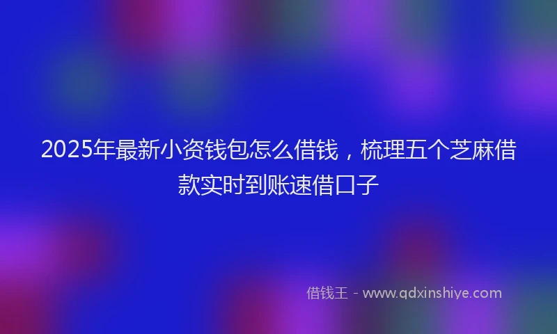 2025年最新小资钱包怎么借钱，梳理五个芝麻借款实时到账速借口子