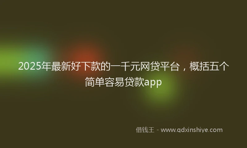 2025年最新好下款的一千元网贷平台，概括五个简单容易贷款app