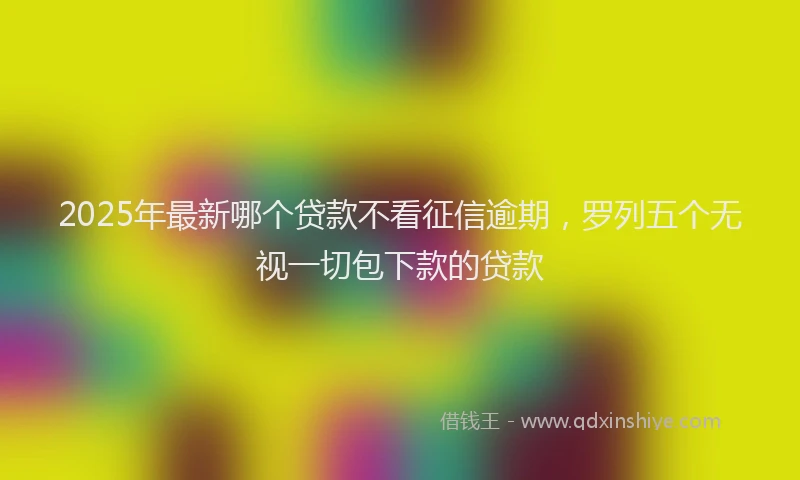 2025年最新哪个贷款不看征信逾期，罗列五个无视一切包下款的贷款