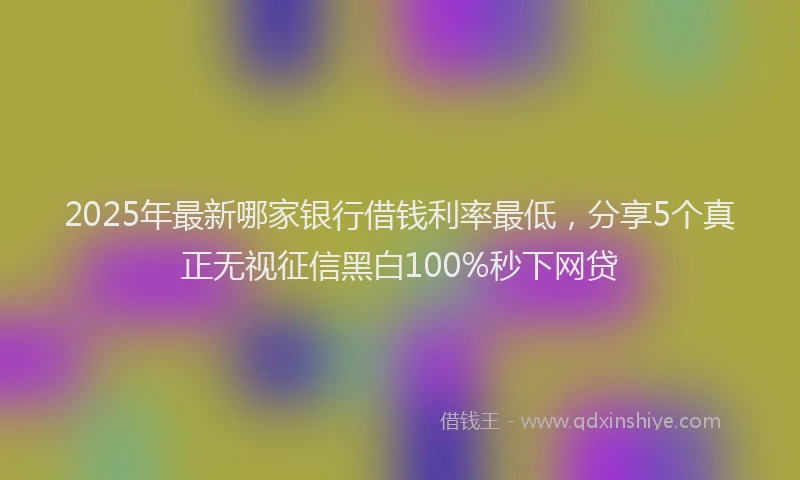 2025年最新哪家银行借钱利率最低，分享5个真正无视征信黑白100%秒下网贷