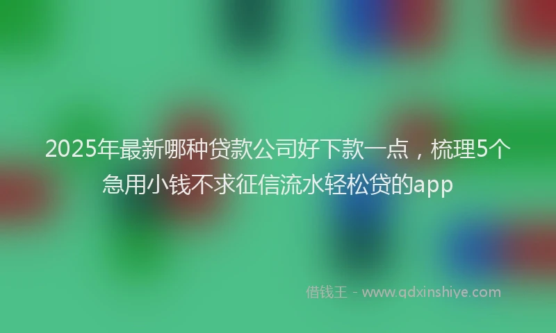 2025年最新哪种贷款公司好下款一点，梳理5个急用小钱不求征信流水轻松贷的app
