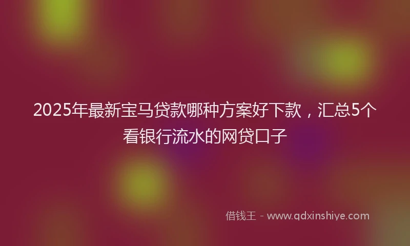 2025年最新宝马贷款哪种方案好下款，汇总5个看银行流水的网贷口子