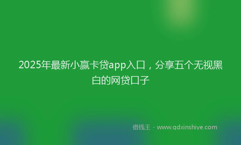 2025年最新小赢卡贷app入口，分享五个无视黑白的网贷口子