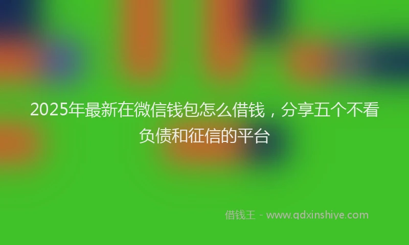 2025年最新在微信钱包怎么借钱，分享五个不看负债和征信的平台