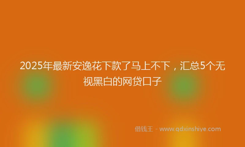 2025年最新安逸花下款了马上不下，汇总5个无视黑白的网贷口子