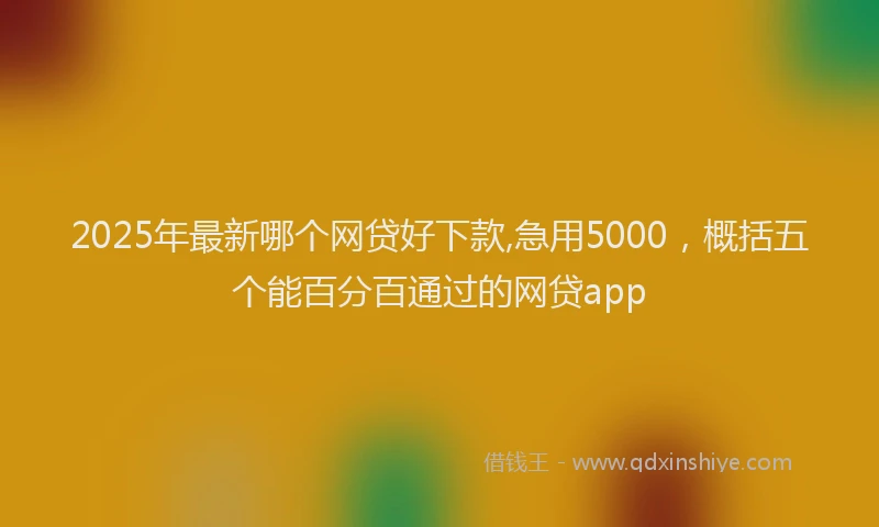 2025年最新哪个网贷好下款,急用5000，概括五个能百分百通过的网贷app