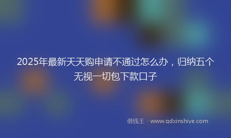 2025年最新天天购申请不通过怎么办，归纳五个无视一切包下款口子