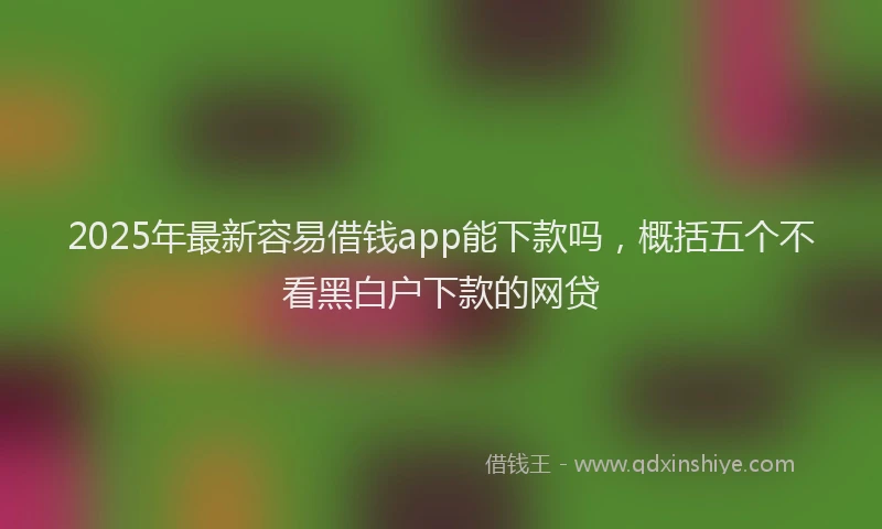 2025年最新容易借钱app能下款吗，概括五个不看黑白户下款的网贷