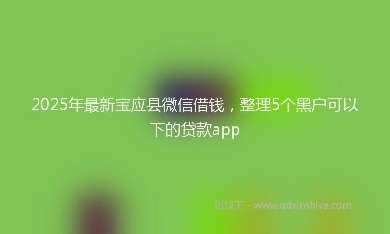 2025年最新宝应县微信借钱，整理5个黑户可以下的贷款app