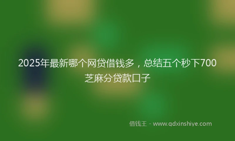 2025年最新哪个网贷借钱多，总结五个秒下700芝麻分贷款口子
