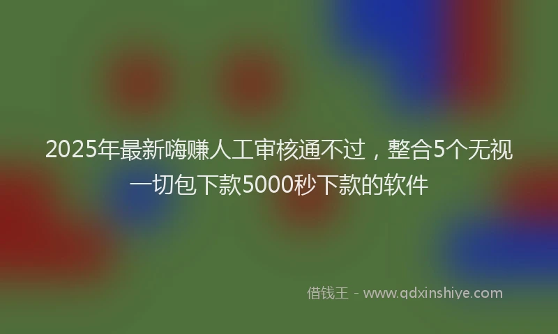 2025年最新嗨赚人工审核通不过，整合5个无视一切包下款5000秒下款的软件