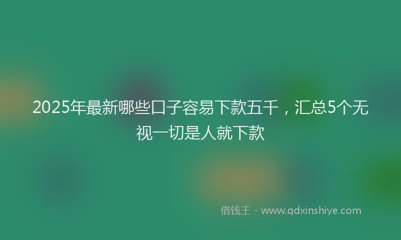 2025年最新哪些口子容易下款五千，汇总5个无视一切是人就下款