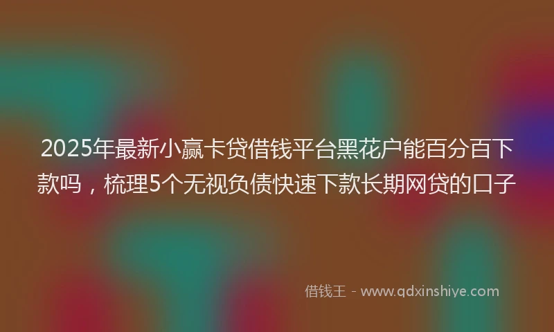 2025年最新小赢卡贷借钱平台黑花户能百分百下款吗，梳理5个无视负债快速下款长期网贷的口子