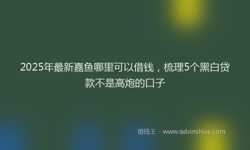 2025年最新嘉鱼哪里可以借钱，梳理5个黑白贷款不是高炮的口子