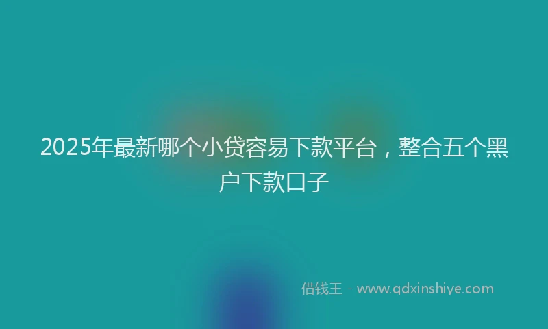 2025年最新哪个小贷容易下款平台，整合五个黑户下款口子