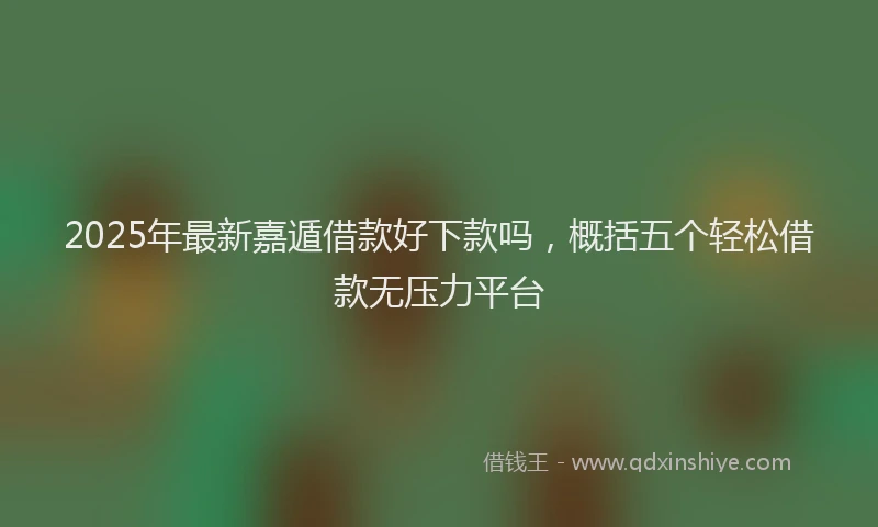 2025年最新嘉遁借款好下款吗，概括五个轻松借款无压力平台