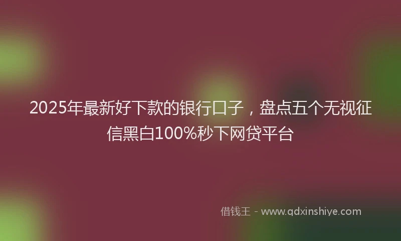 2025年最新好下款的银行口子，盘点五个无视征信黑白100%秒下网贷平台