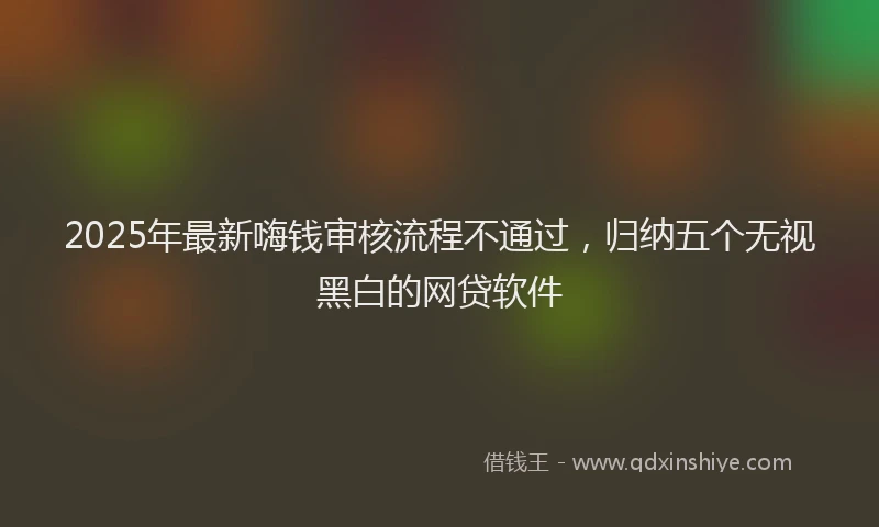 2025年最新嗨钱审核流程不通过，归纳五个无视黑白的网贷软件