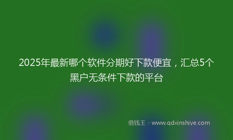 2025年最新哪个软件分期好下款便宜，汇总5个黑户无条件下款的平台