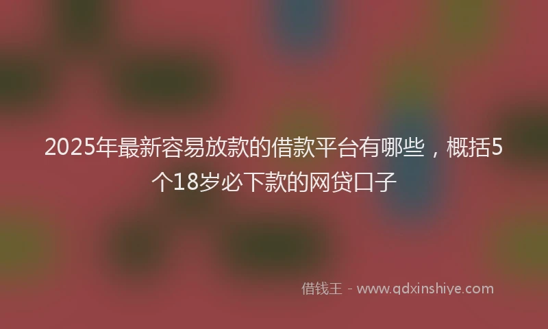2025年最新容易放款的借款平台有哪些，概括5个18岁必下款的网贷口子