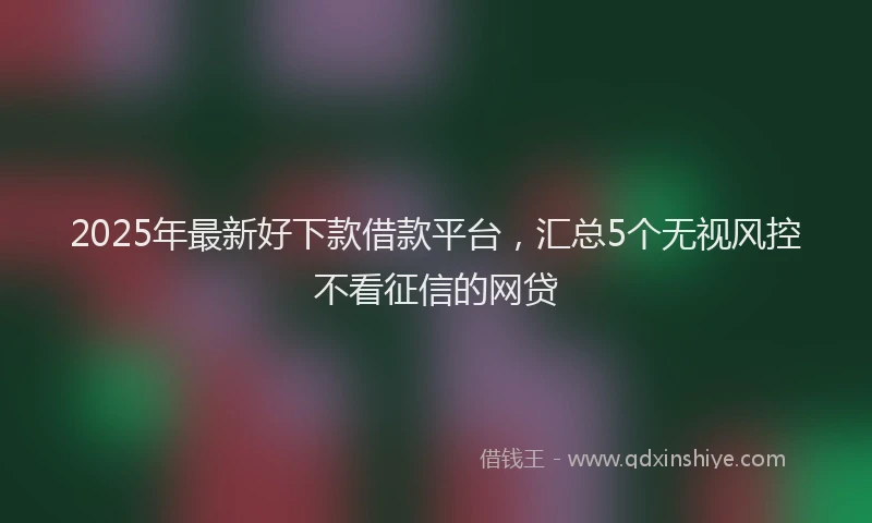 2025年最新好下款借款平台，汇总5个无视风控不看征信的网贷