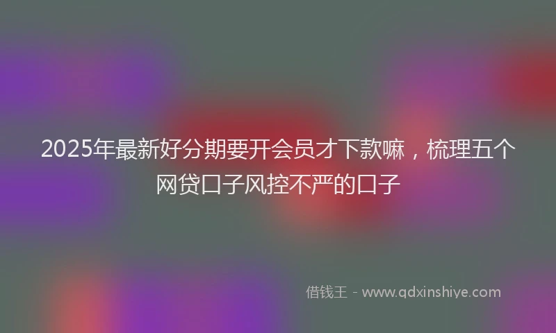 2025年最新好分期要开会员才下款嘛，梳理五个网贷口子风控不严的口子