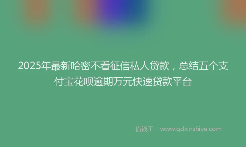 2025年最新哈密不看征信私人贷款，总结五个支付宝花呗逾期万元快速贷款平台