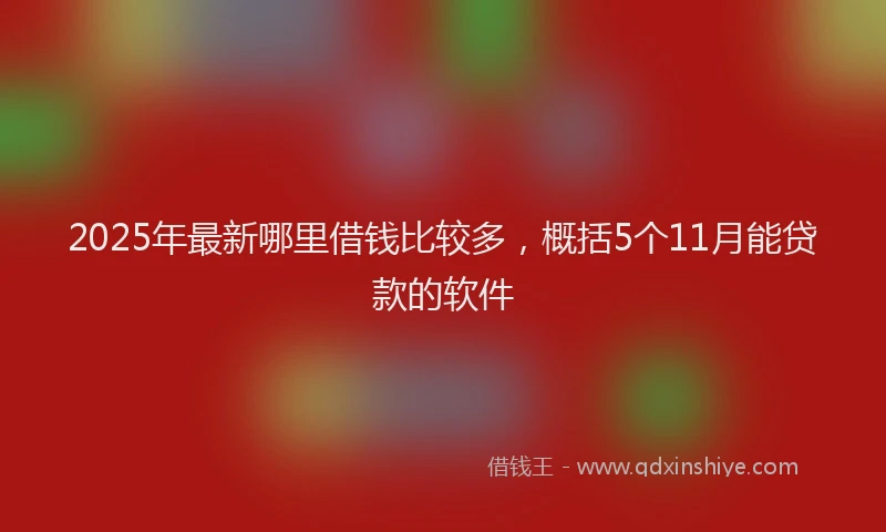 2025年最新哪里借钱比较多，概括5个11月能贷款的软件