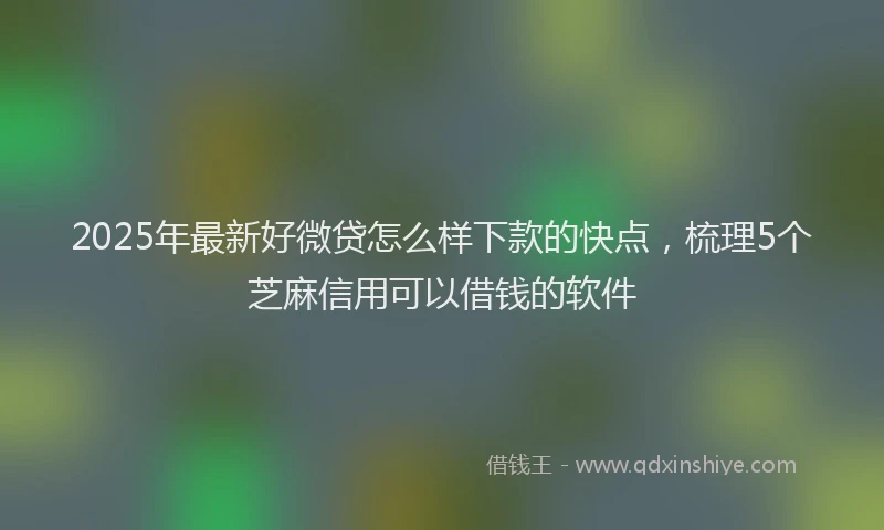 2025年最新好微贷怎么样下款的快点，梳理5个芝麻信用可以借钱的软件