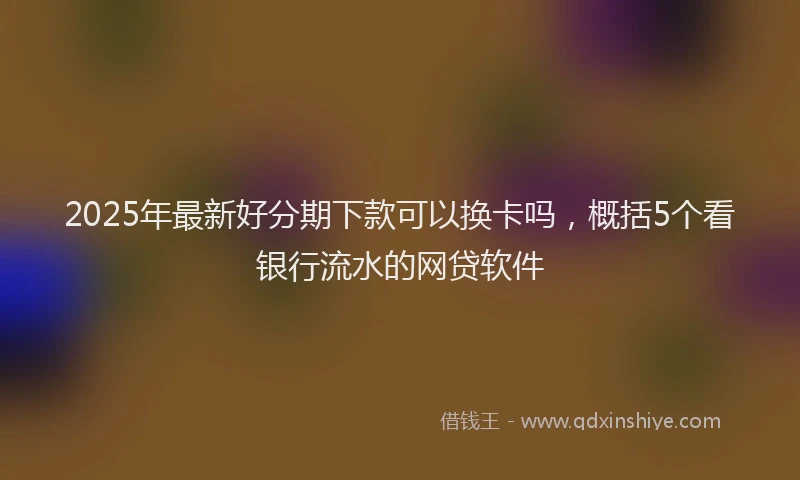 2025年最新好分期下款可以换卡吗，概括5个看银行流水的网贷软件