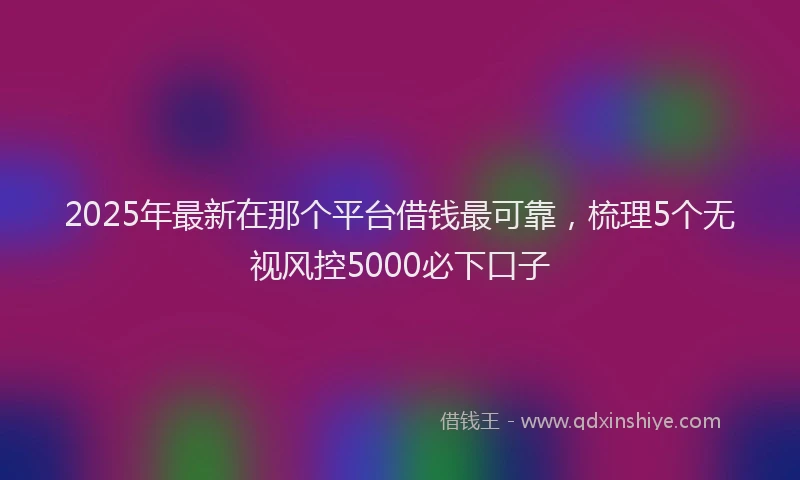 2025年最新在那个平台借钱最可靠，梳理5个无视风控5000必下口子