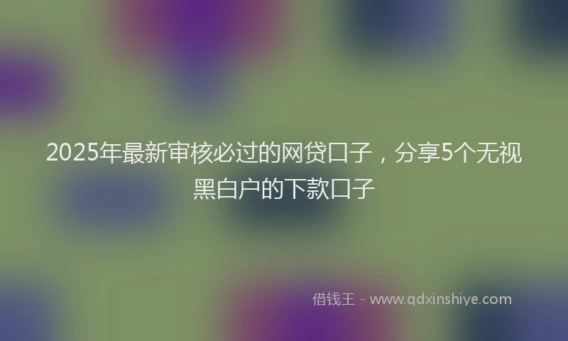 2025年最新审核必过的网贷口子，分享5个无视黑白户的下款口子
