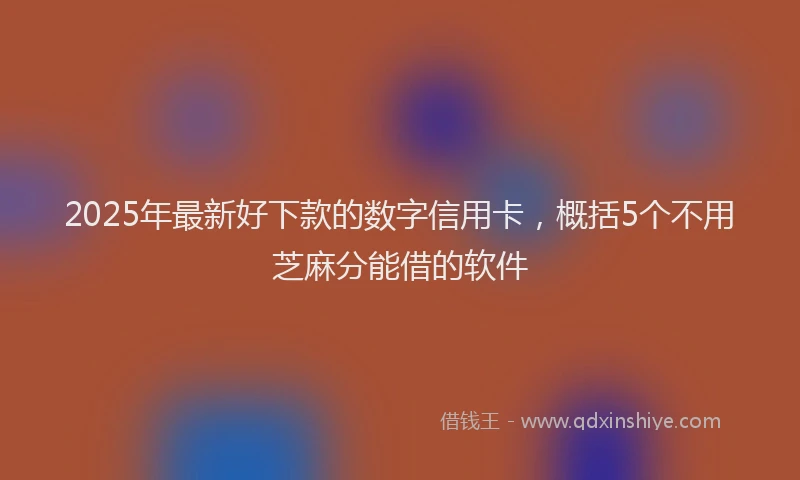 2025年最新好下款的数字信用卡，概括5个不用芝麻分能借的软件