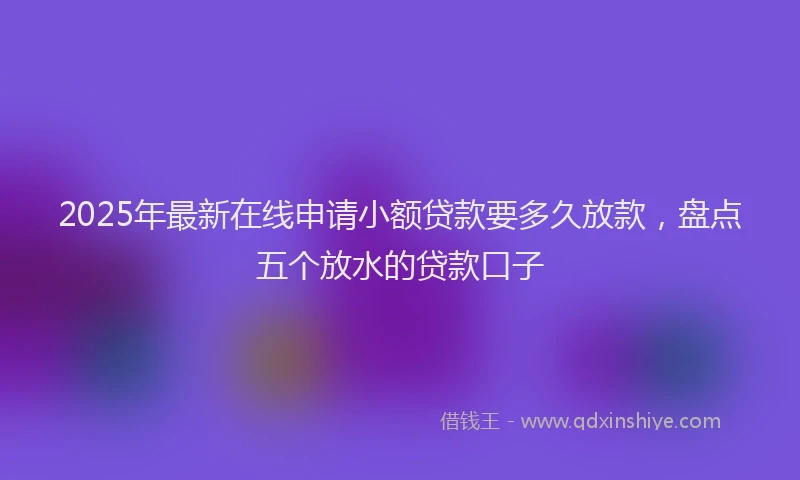 2025年最新在线申请小额贷款要多久放款，盘点五个放水的贷款口子
