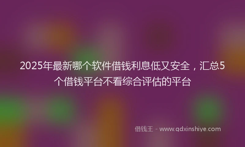 2025年最新哪个软件借钱利息低又安全，汇总5个借钱平台不看综合评估的平台