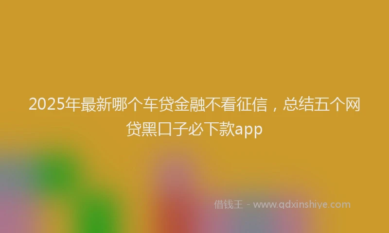 2025年最新哪个车贷金融不看征信，总结五个网贷黑口子必下款app