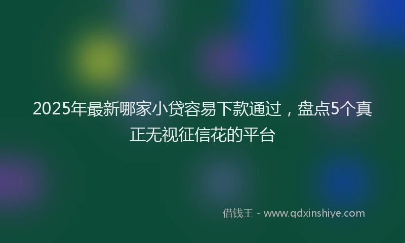 2025年最新哪家小贷容易下款通过，盘点5个真正无视征信花的平台