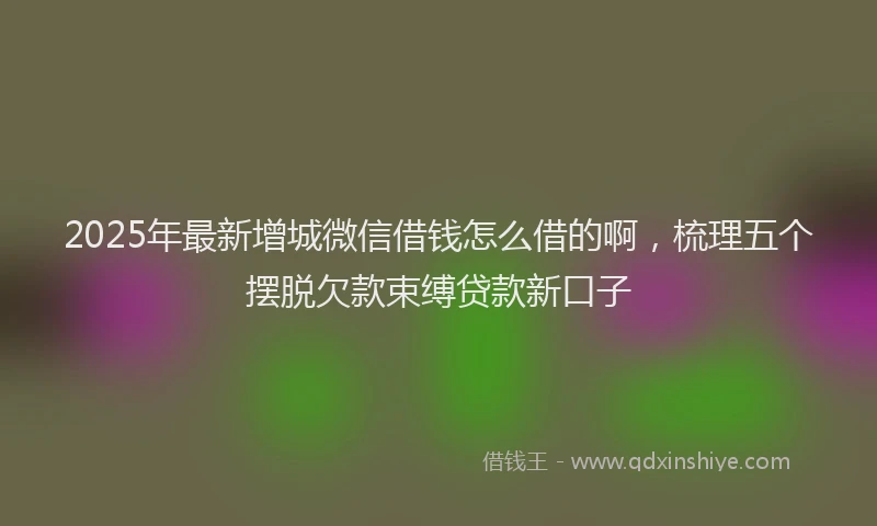 2025年最新增城微信借钱怎么借的啊，梳理五个摆脱欠款束缚贷款新口子
