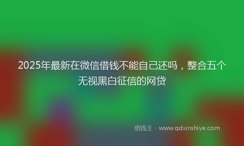 2025年最新在微信借钱不能自己还吗，整合五个无视黑白征信的网贷