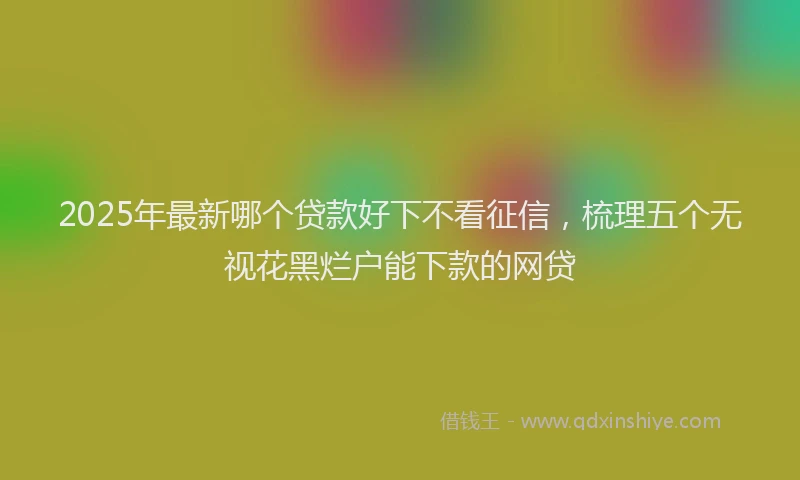 2025年最新哪个贷款好下不看征信，梳理五个无视花黑烂户能下款的网贷