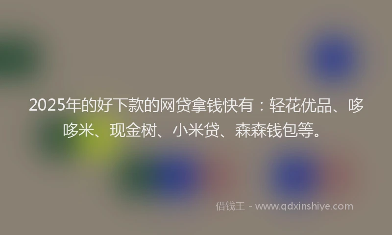 2025年的好下款的网贷拿钱快有：轻花优品、哆哆米、现金树、小米贷、森森钱包等。
