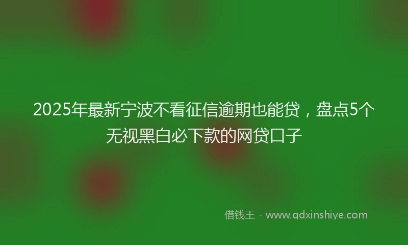 2025年最新宁波不看征信逾期也能贷，盘点5个无视黑白必下款的网贷口子